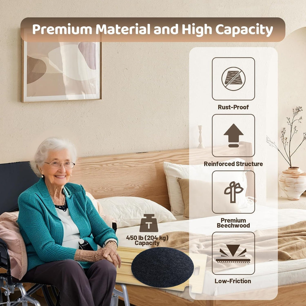 FleiSleep Transfer Board, Patient Slide Transfer Board for Wheelchair, Bed and Car, Mobility Aid for Elderly, Seniors & Disabled People