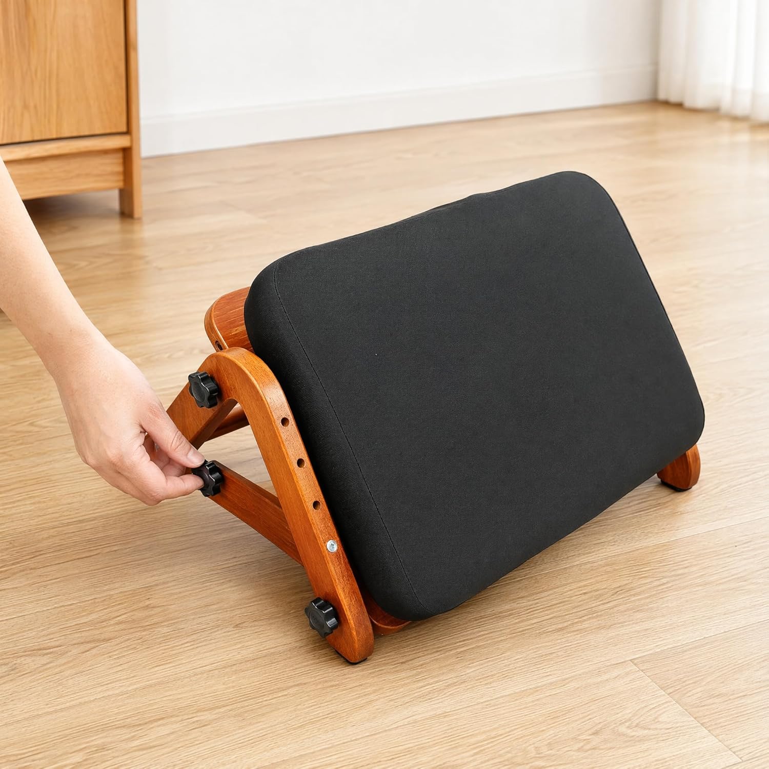 FleiSleep V-Shaped Under Desk Foot Rest Stool, Ergonomic Soft Cushioned Footrest for Office, Gaming & Home Working
