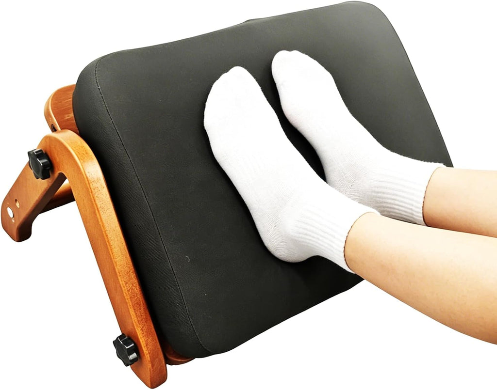 FleiSleep V-Shaped Under Desk Foot Rest Stool, Ergonomic Soft Cushioned Footrest for Office, Gaming & Home Working
