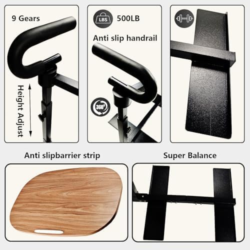 Auxiliary tray 360 ° rotating height adjustable rotating TV, computer desk, car five function auxiliary safety handle