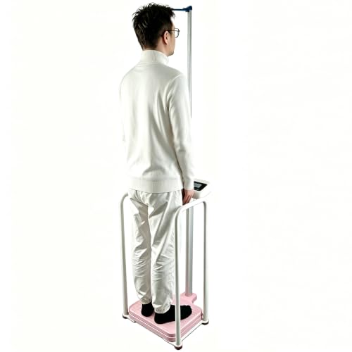 Armrest Electronic Height and Weight Scale with Height Rod, 420 LB Capacity, Digital Body Measuring Scale for Home Clinic