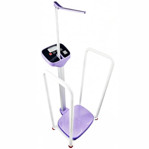 Armrest Electronic Height and Weight Scale with Height Rod, 420 LB Capacity, Digital Body Measuring Scale for Home Clinic