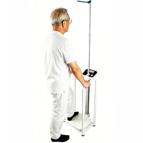 Armrest Electronic Height and Weight Scale with Height Rod, 420 LB Capacity, Digital Body Measuring Scale for Home Clinic