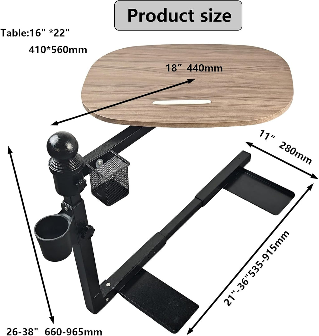 Auxiliary tray 360 ° rotating height adjustable rotating TV, computer desk, car five function auxiliary safety handle